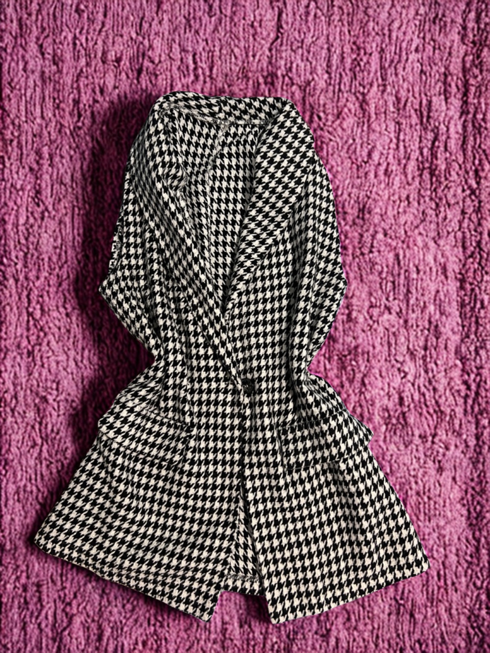 SHEIN Black and White Houndstooth Blazer